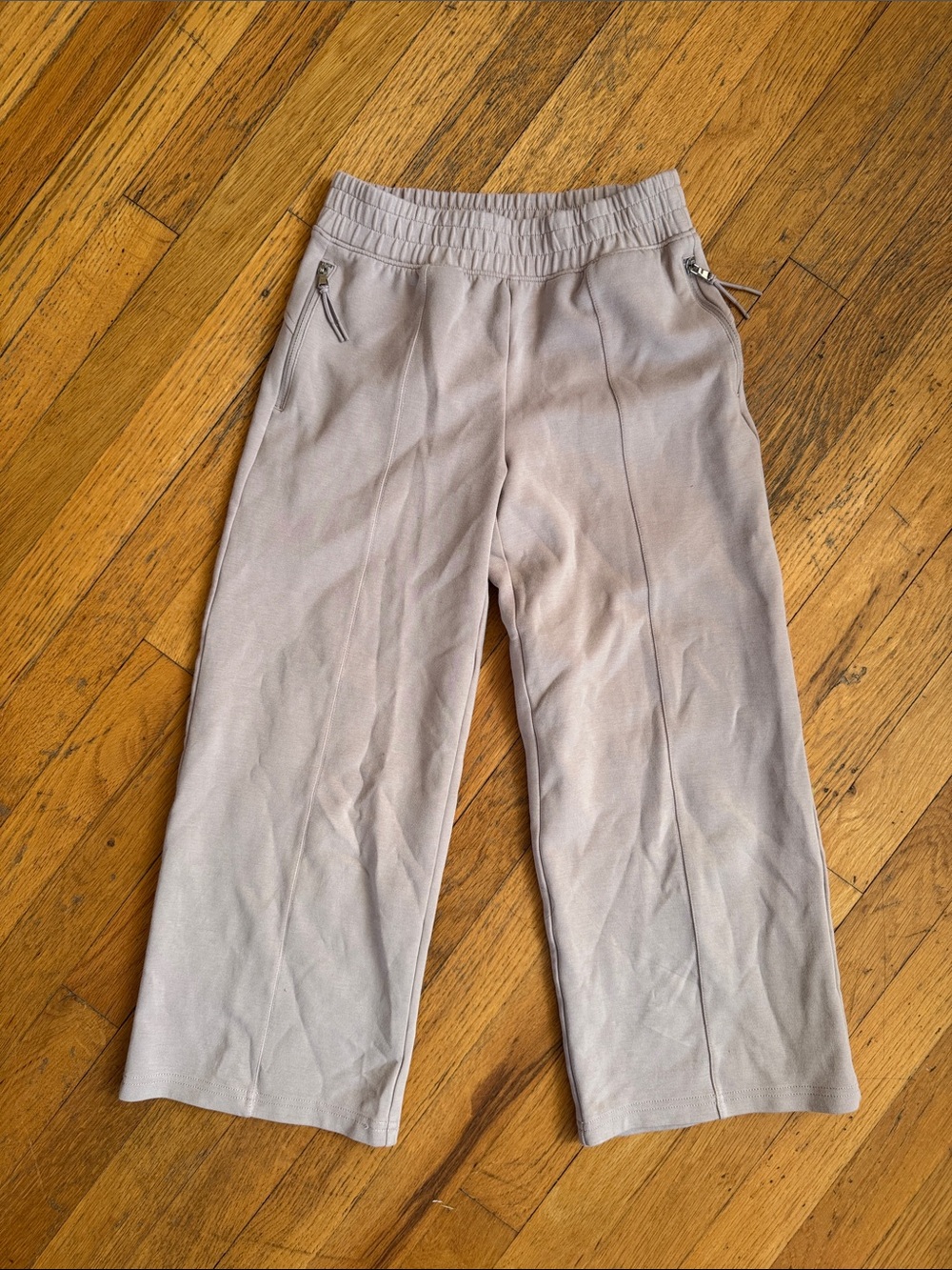 Kids Wide-Leg Pull-On Pants in Light Taupe